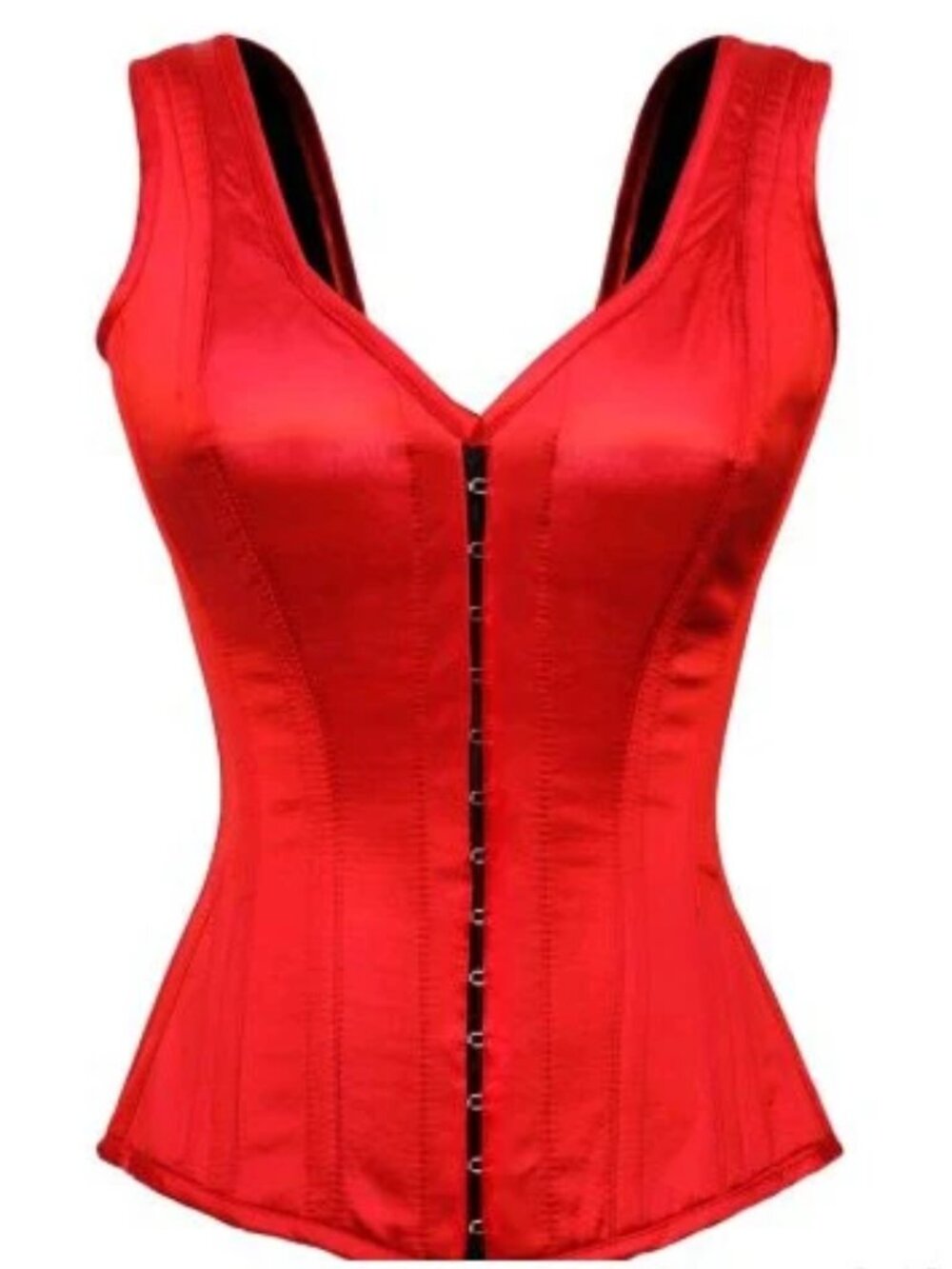 Authentic Satin Shoulder Straps Overbust Steel Boned Corset